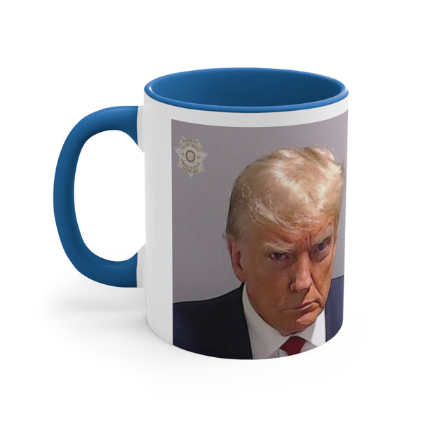 Trump's Mug Shot on a Accent Coffee Mug, 11oz