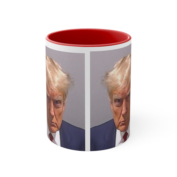 Trump's Mug Shot on a Accent Coffee Mug, 11oz