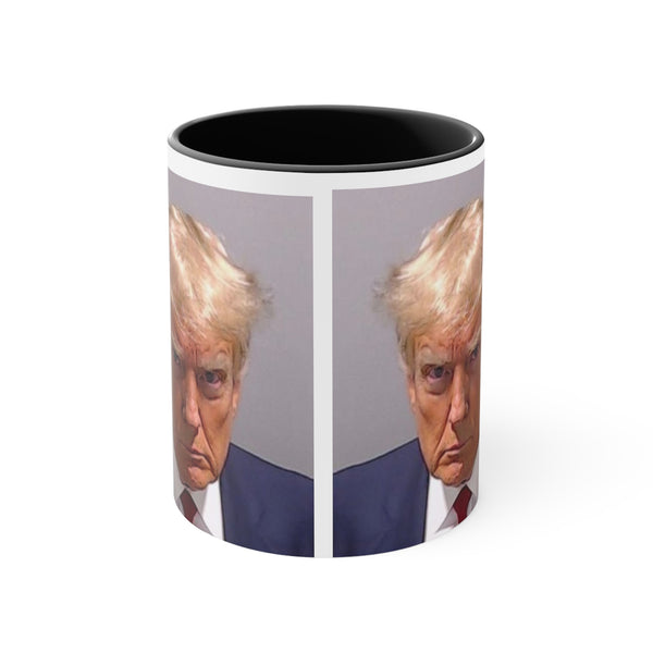 Trump's Mug Shot on a Accent Coffee Mug, 11oz