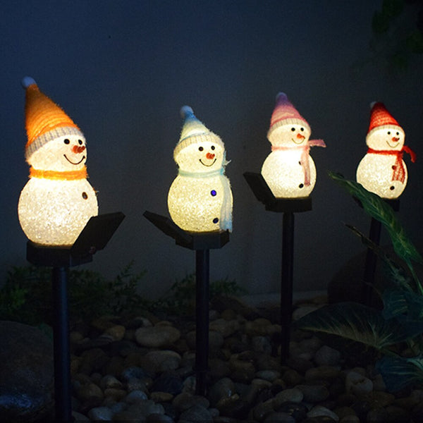 Solar Christmas Lights Snowman LED Lamp Solar Lighting for Garden Christmas Decor - gocyberbiz.com