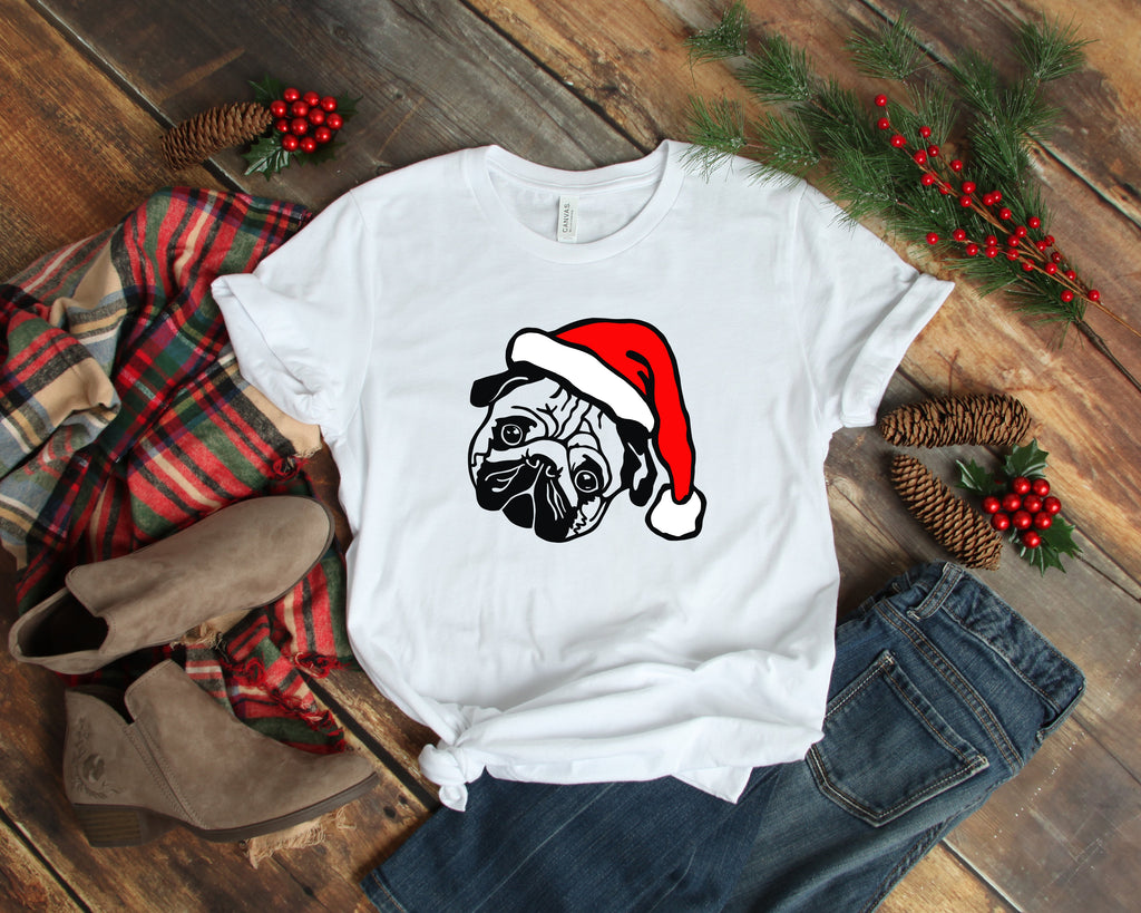 Santa Pug Shirt, Pug Christmas Shirt, Dog Lover Shirt