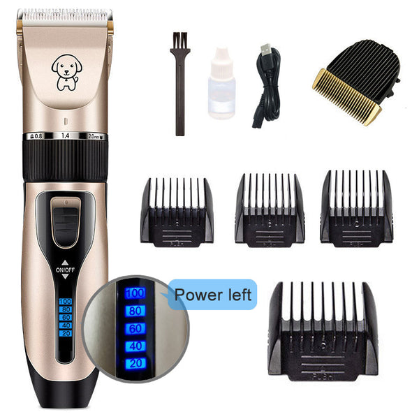 Rechargeable Professional Hair Clipper (Pet/Cat/Dog/Rabbit) Hair Trimmer Dog Hair Clipper Grooming Shaver Set Pets Haircut Tool - gocyberbiz.com