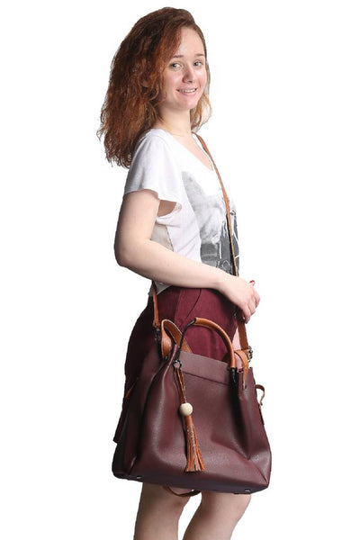 Wine Zipper Shoulder Bag For Women