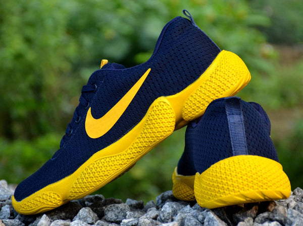 Men's Navy Yellow Mesh Smart & Trendy Sports Shoes