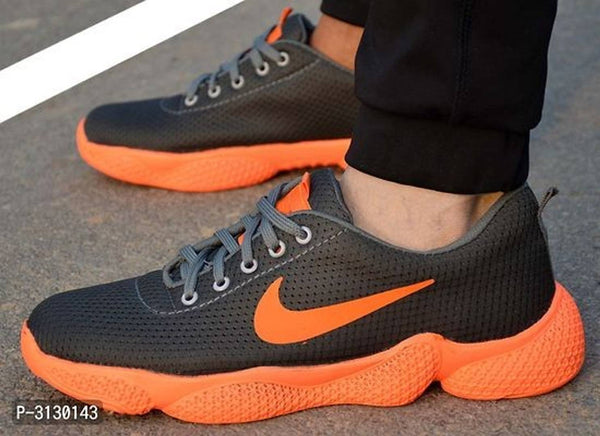 Men's Orange Mesh Smart & Trendy Sports Shoes