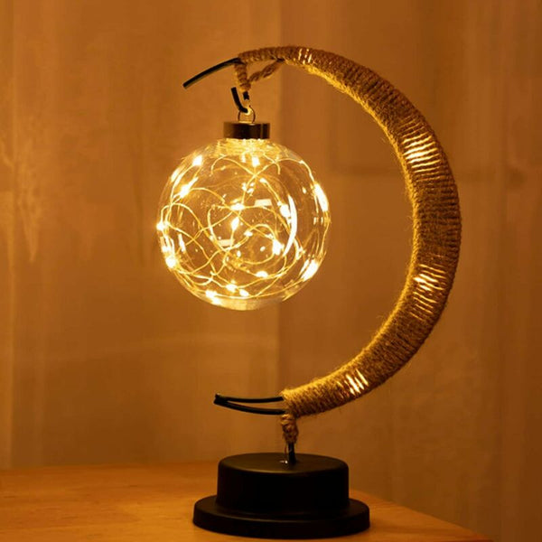 Enchanted Lunar Lamp Hanging  Moon LED  Ball Night Light - gocyberbiz.com