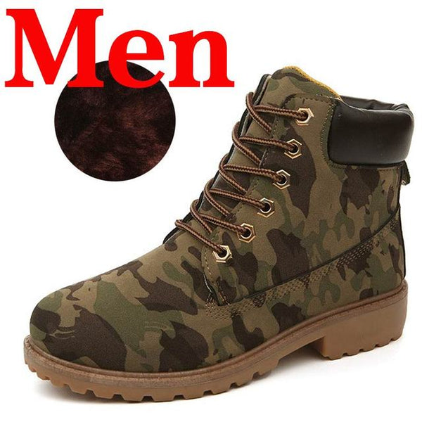 Winter Men Boots PU Outdoor Snow Ankle Boots Male Lace Up Anti-slip Booties British Sneakers Plus Size 46 Zapatos De Hombre - gocyberbiz.com