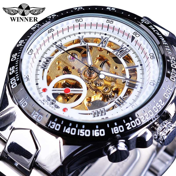 Mechanical Sport Design Golden Men's Watches - gocyberbiz.com