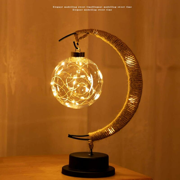 Enchanted Lunar Lamp Hanging  Moon LED  Ball Night Light - gocyberbiz.com