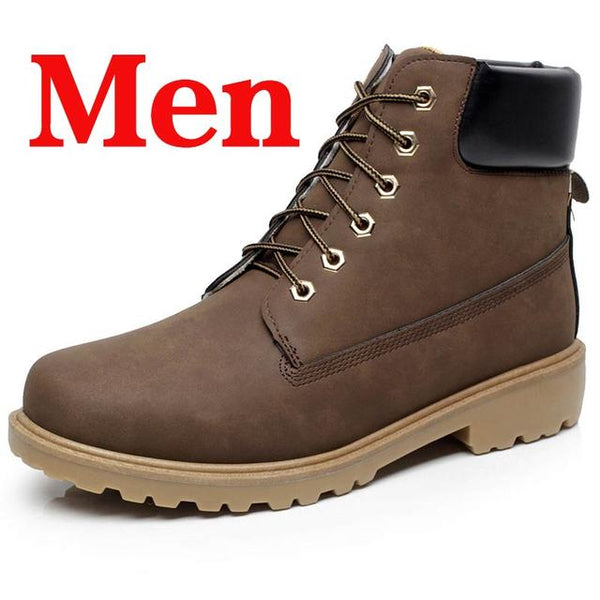 Winter Men Boots PU Outdoor Snow Ankle Boots Male Lace Up Anti-slip Booties British Sneakers Plus Size 46 Zapatos De Hombre - gocyberbiz.com