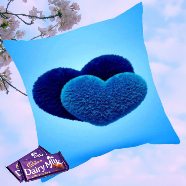 Trendy Valentine cushion cover and filler  with two chocolate - gocyberbiz.com